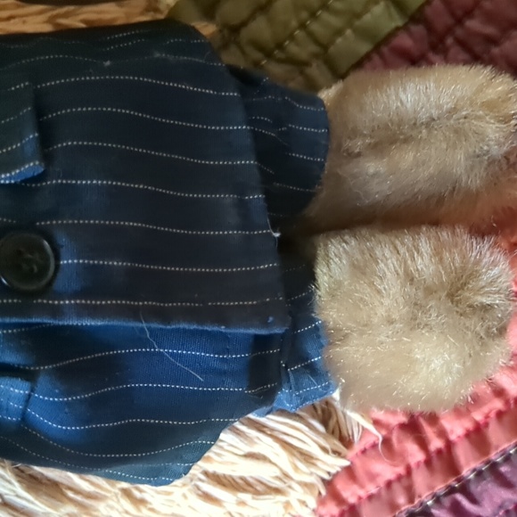 BAXTER* Brass Button Bear orig. outfit and tags, sweet little dude in pinstripes - Picture 4 of 7